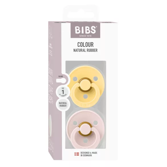 BIBS Colour Cumi 2-dielna sada (Krémovožltá/Okvetný lístok) 0–6 mesiacov