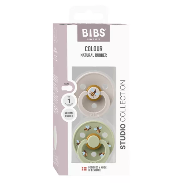 BIBS Studio Včielka Colour Urban Garden Cumí 2 ks 0-6 mesiacov - Hubový mix