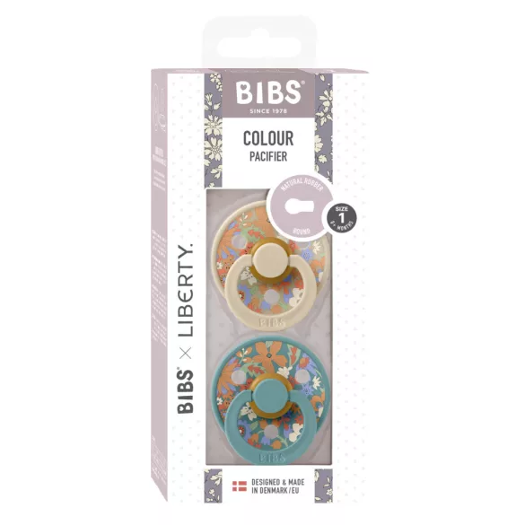 BIBS x Liberty 2-dielna sada Colour Cumi 0–6 mesiacov – Letné kvety Vanilkový mix