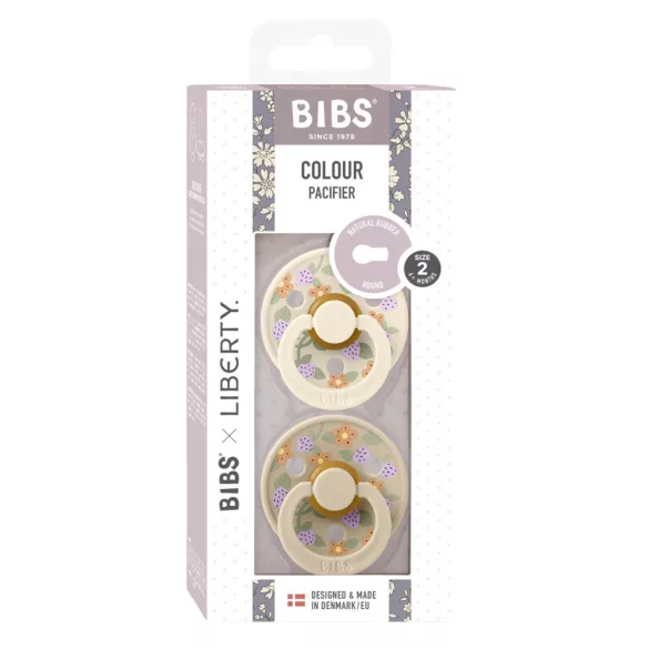 BIBS x Liberty 2-dielna sada Colour Cumi 6–18 mesiacov – Jahoda Krémovo biela Mix