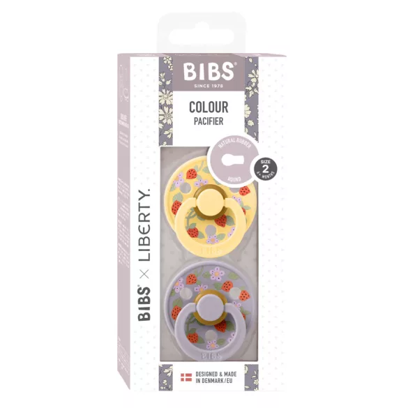 BIBS x Liberty 2-dielna sada Colour Cumi 6–18 mesiacov – Jahoda Krémovožltá Mix