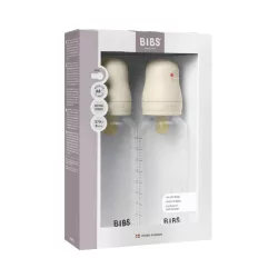   BIBS Sada cumlíkov 2 ks 270 ml s cumlíkom z prírodného kaučuku – Krémovo biela
