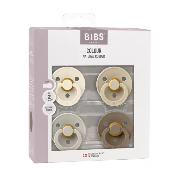 BIBS Colour Cumi 4-dielna sada (krémovo biela/piesková/vanilková/dubová) 6–18 mesiacov