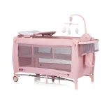 Chipolino Bella multifunkčná cestovná postieľka - pink marshmellow
