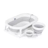 Chipolino Bubble Spa 3v1 skladacia vanička s príslušenstvom 83 cm - light grey