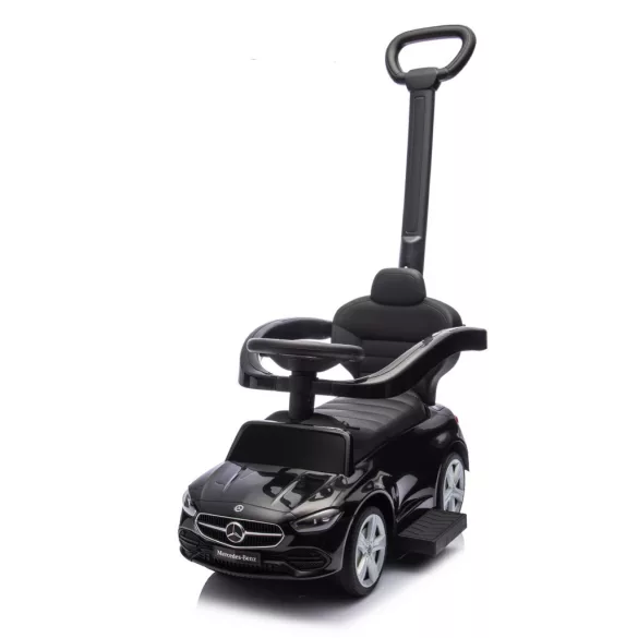 Chipolino Mercedes Benz C-Class detské autíčko s vodiacou tyčou - black