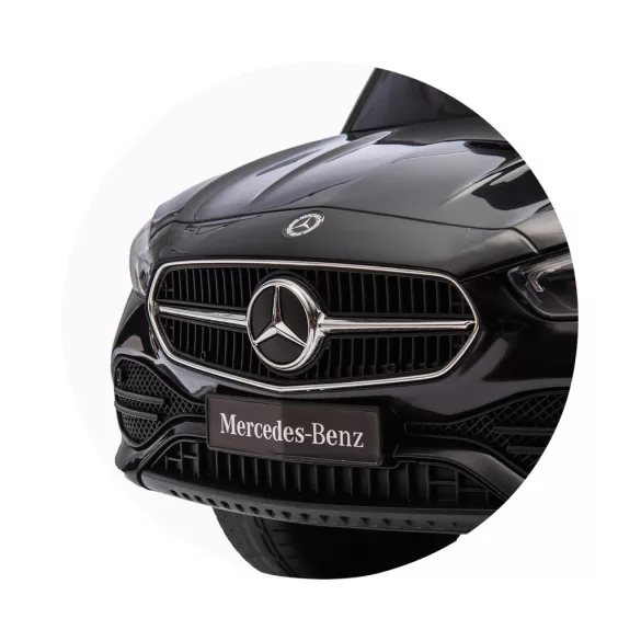 Chipolino Mercedes Benz C-Class detské autíčko s vodiacou tyčou - black
