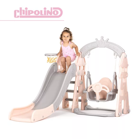 Chipolino Ring hojdačka a šmýkačka - pink