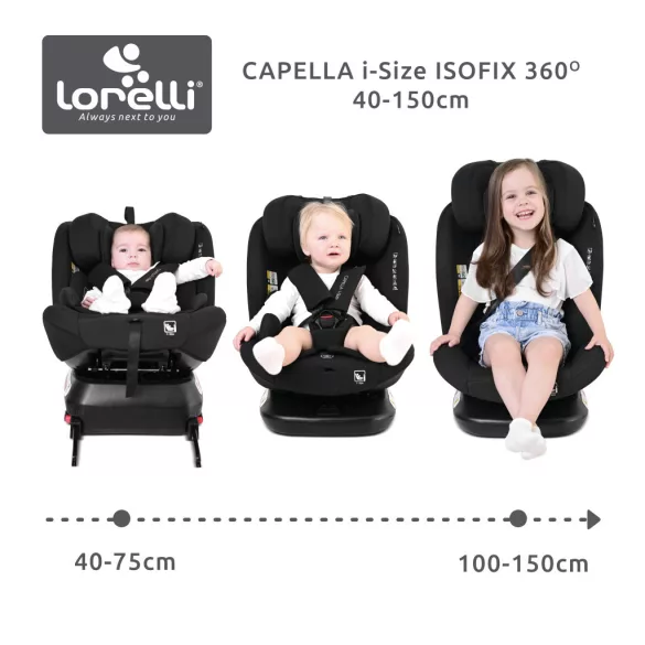Lorelli Capella autosedačka ISOFIX 40-150cm - Grey