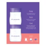 Lansinoh 2 ks fľaše s pomalým prietokom + 2 ks viečok, 160 ml