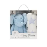 Lorelli Nappy prikríka 75x90 cm - Blue Elephant