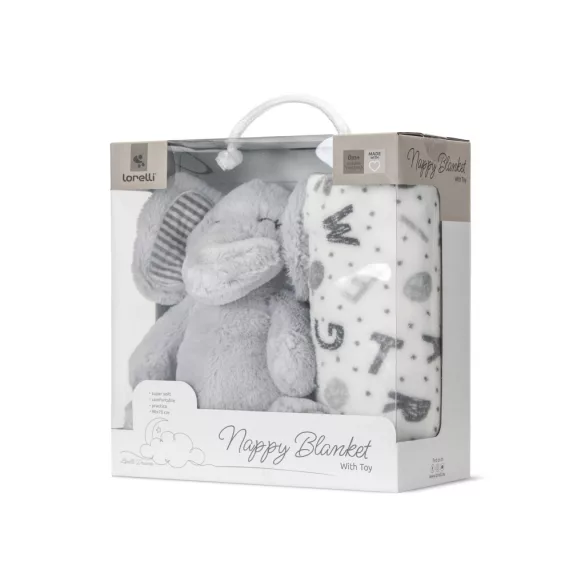 Lorelli Nappy prikríka 75x90 cm - Grey Elephant