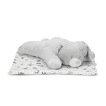 Lorelli Poffy Duo prikrývka 75x90 cm s vankúšikom 45x30 cm - White Grey Teddy Bear