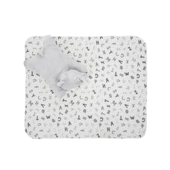 Lorelli Poffy Duo prikrývka 75x90 cm s vankúšikom 45x30 cm - White Grey Teddy Bear