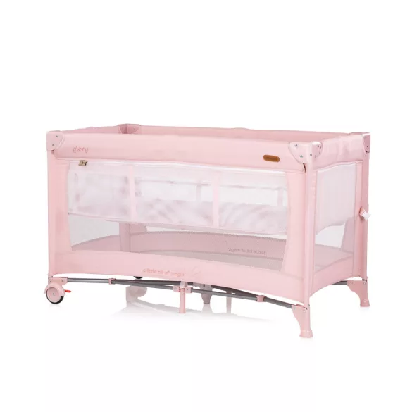 Chipolino Glory multifunkčná cestovná postieľka - pink marshemllow
