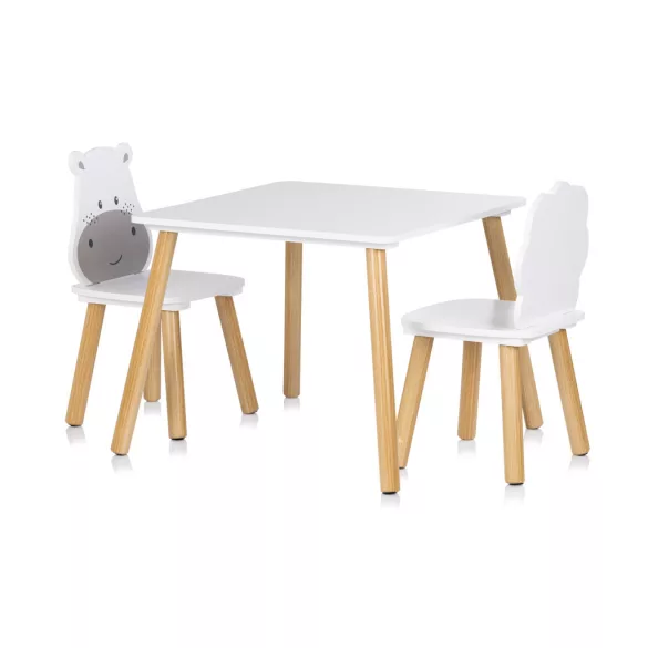 Chipolino stolík s 2 stoličkami – hroch a lev