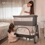 Lorelli Layla 2 v 1 detská postieľka a ohrádka - šedá
