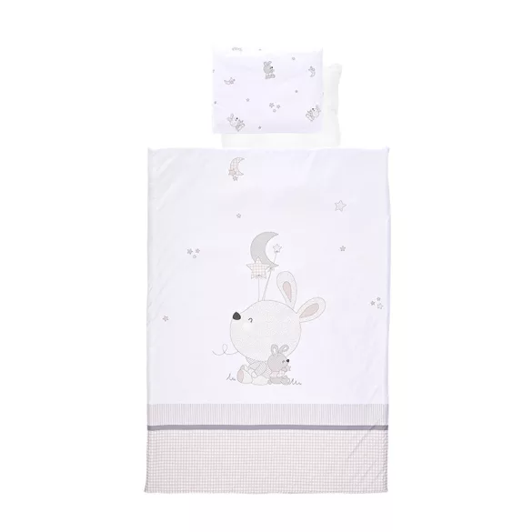 Lorelli 4-dielna sada posteľnej bielizne – Little Rabbits Grey