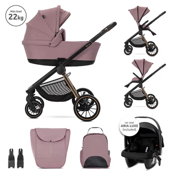 Lorelli Bianca 3v1 kočík pre novorodencov – Pink