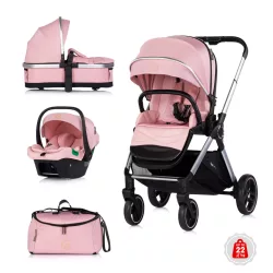   Chipolino Euphoria 3 v 1 kočík pre novorodencov – Powder pink