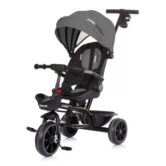 Trojkolesový bicykel Chipolino Max Sport s krytom – charcoal