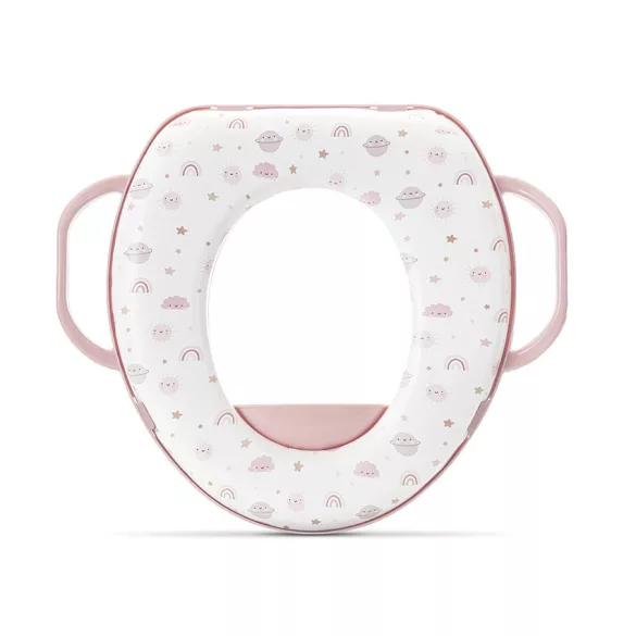 Lorelli polstrovaný zúžovač na WC s držadlom - Planets Pink