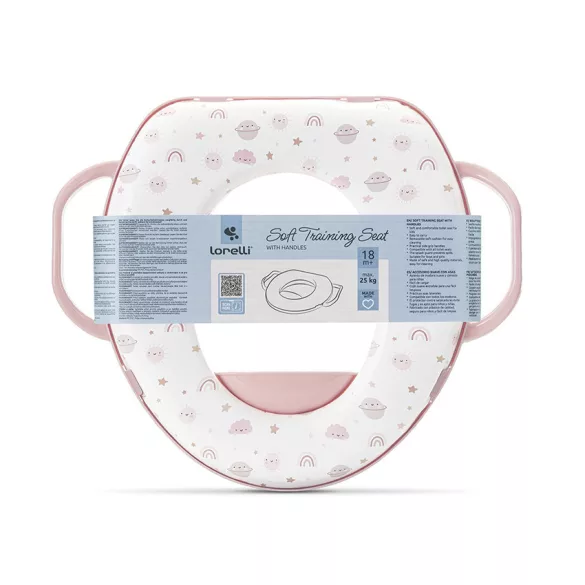 Lorelli polstrovaný zúžovač na WC s držadlom - Planets Pink