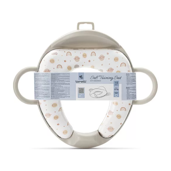 Lorelli polstrovaný zúžovač na WC s operadlom – Planets Beige