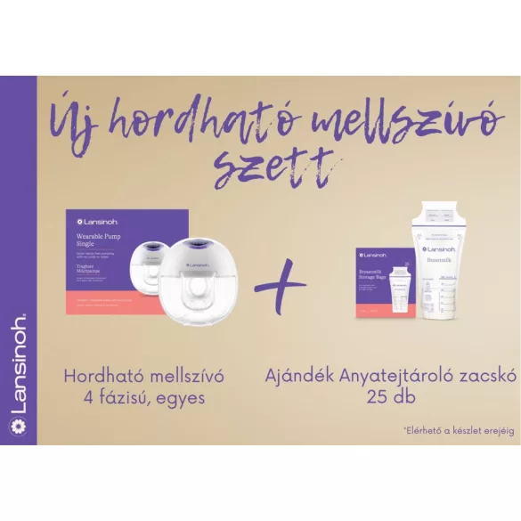 Prenosná odsávačka mlieka Lansinoh – 4-fázová, jednoduchá + DARČEK 25 ks vrecúšok na materské mlieko Lansinoh