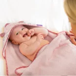 ClevaMama Extra veľký bambusový detský uterák – ružový
