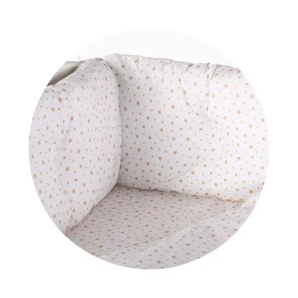Chipolino 9-dielna sada posteľnej bielizne s obliečkou na perinu 60/120 – Beige stars