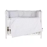 Chipolino 9-dielna sada posteľnej bielizne s obliečkou na perinu 60/120 – Grey stars