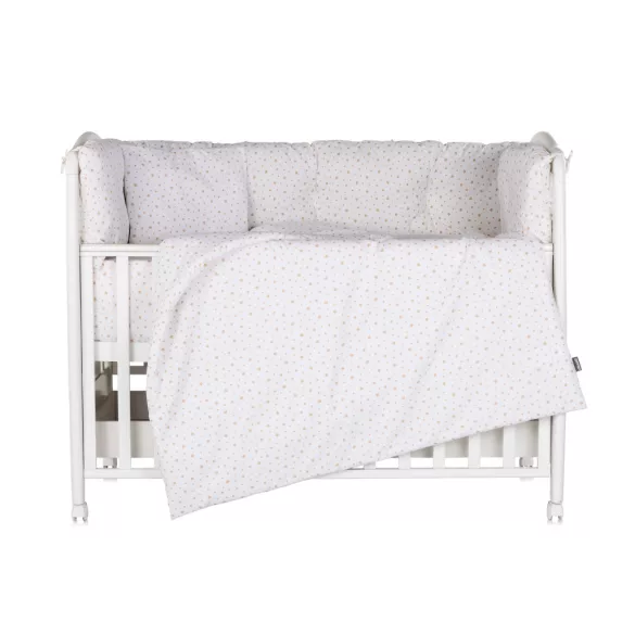 Chipolino 9-dielna sada posteľnej bielizne s obliečkou na perinu 70/140 – Beige stars