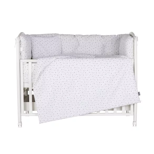 Chipolino 9-dielna sada posteľnej bielizne s obliečkou na perinu 70/140 – Grey stars