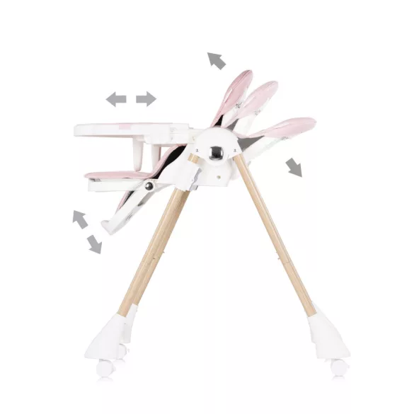 Multifunkčná detská stolička Chipolino Candy Shop – Powder pink