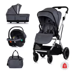 Multifunkčný kočík Chipolino Aurora 3 v 1 – Charcoal