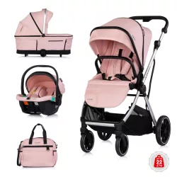   Multifunkčný kočík Chipolino Aurora 3 v 1 – Powder pink