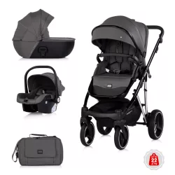   Chipolino Imperium 3 v 1 kočík pre novorodencov – Charcoal