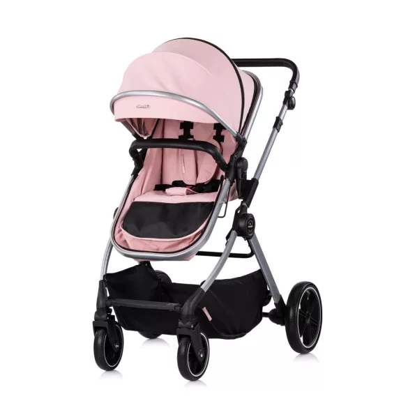 Detský kočík Chipolino Pearl 2 v 1 s športovou časťou, ktorú možno premeniť na kolísku – Powder pink