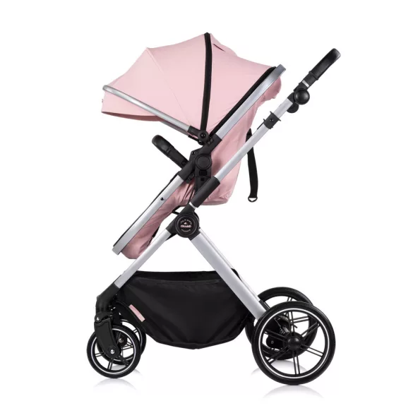 Detský kočík Chipolino Pearl 2 v 1 s športovou časťou, ktorú možno premeniť na kolísku – Powder pink