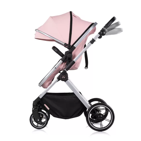 Detský kočík Chipolino Pearl 2 v 1 s športovou časťou, ktorú možno premeniť na kolísku – Powder pink