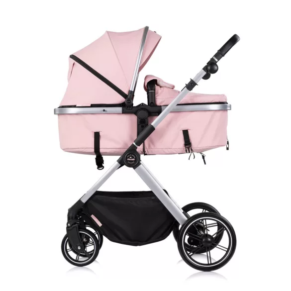Detský kočík Chipolino Pearl 2 v 1 s športovou časťou, ktorú možno premeniť na kolísku – Powder pink