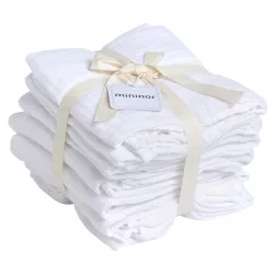 Mininor plienka z organickej bavlny 70x70 cm, 8 ks – biela