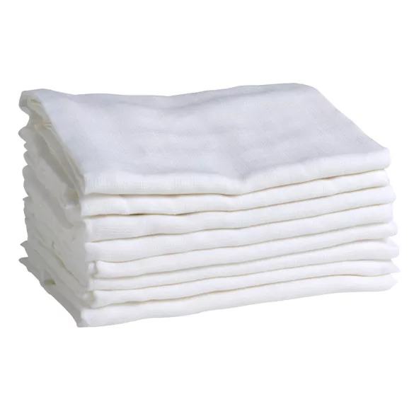 Mininor plienka z organickej bavlny 70x70 cm, 8 ks – biela