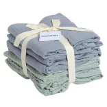 Mininor textilná plienka z biobavlny 70x70 cm, 6 ks – sivá/zelená