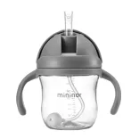 Mininor pohárik na pitie so slamkou 220 ml – sivý