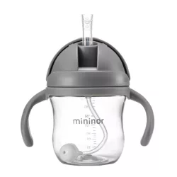 Mininor pohárik na pitie so slamkou 220 ml – sivý