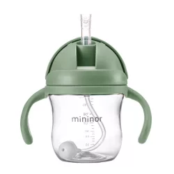 Pohárik s slamkou Mininor 220 ml – zelený