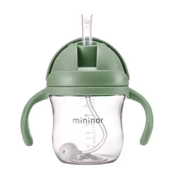 Pohárik s slamkou Mininor 220 ml – zelený