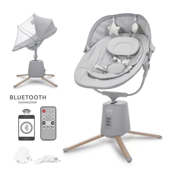 Elektrická hojdačka Lorelli Storky – Grey
